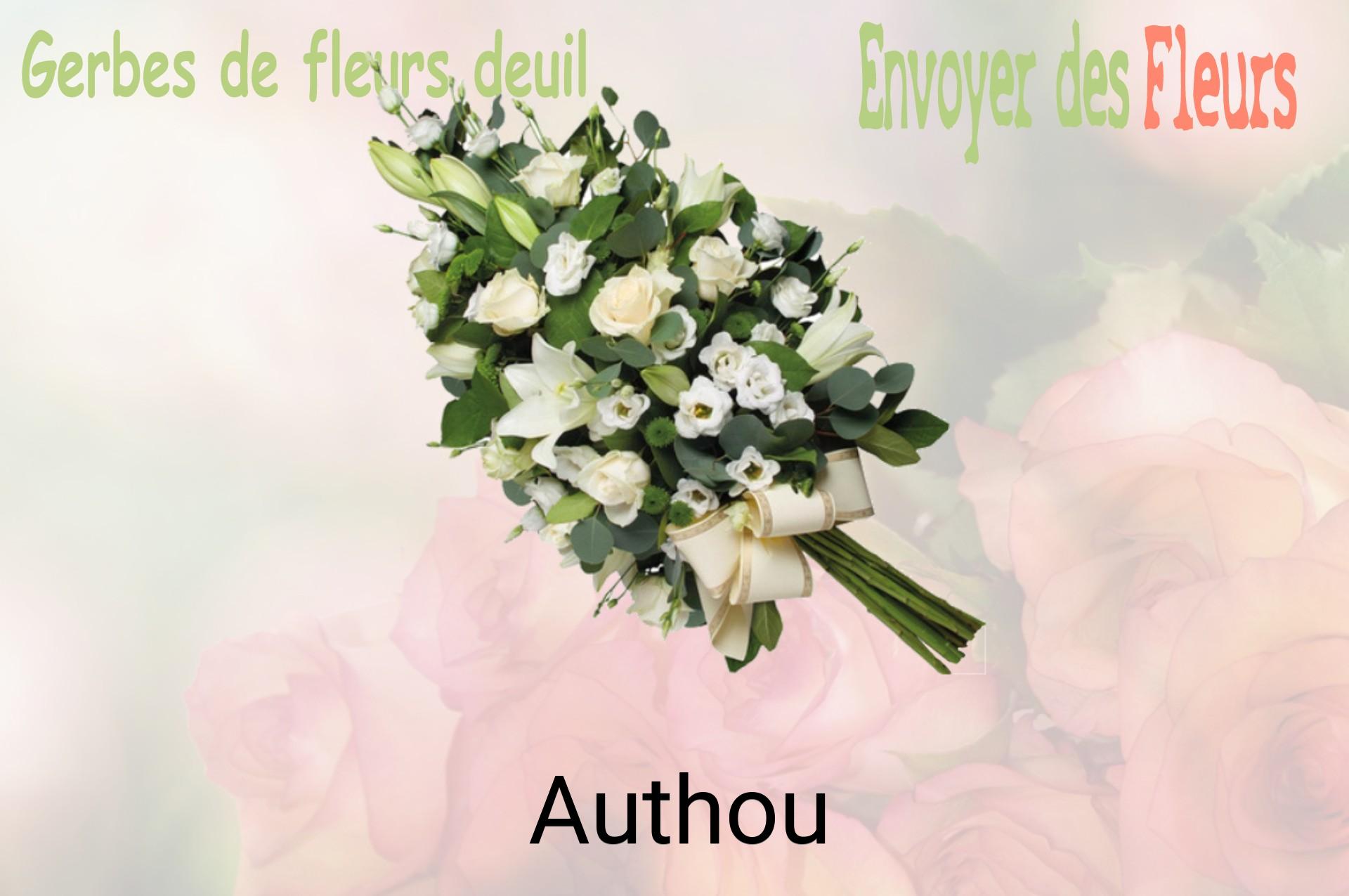 Gerbe de fleurs de deuil livrée à Authou